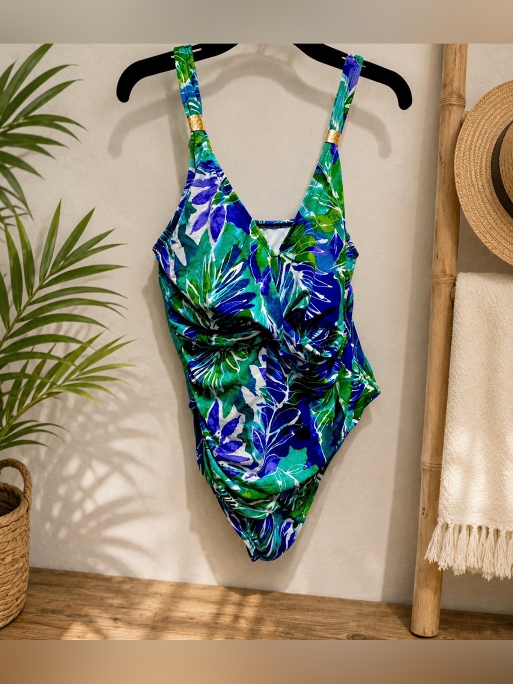 Lauren ralph Lauren en size16w one piece tropical print swimsuit